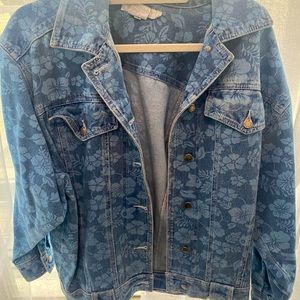 Floral denim jacket